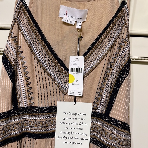 Anthropologie bohemian dress boho frill 4 petite. - Picture 4 of 11